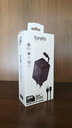 65W Uzayabilir Kablolu Super Fast Charger Çift Girişli Hızlı Şarj Cihazı - Güvenli ve Anti-Statik Koruma Adaptörü