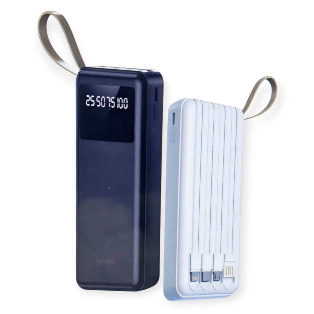 Forefo 20.000 mah powerbank | dahili type-c & lightning kablo | 22.5w hızlı şarj | led göstergeli | çift usb + type-c girişli taşınabilir şarj cihazı - P1H - KolayMagza