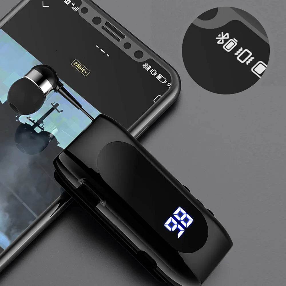 Makaralı tek kulaklık mikrofonlu led göstergeli 20saat konuşma süreli stereo bluetooth kulaklık - B3B - KolayMagza