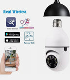 Wifi panorama camera mikrofonlu 360 derece döner led ışıklı gece görüşlü full hd ampul kamera APPEX