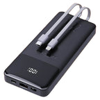 22,5W 10000 mah hızlı pd şarj destekli göztergeli kendisinden typeC lightning kablolu typeC ve usb çıkışlı powerbank apw12 - P2A - KolayMagza