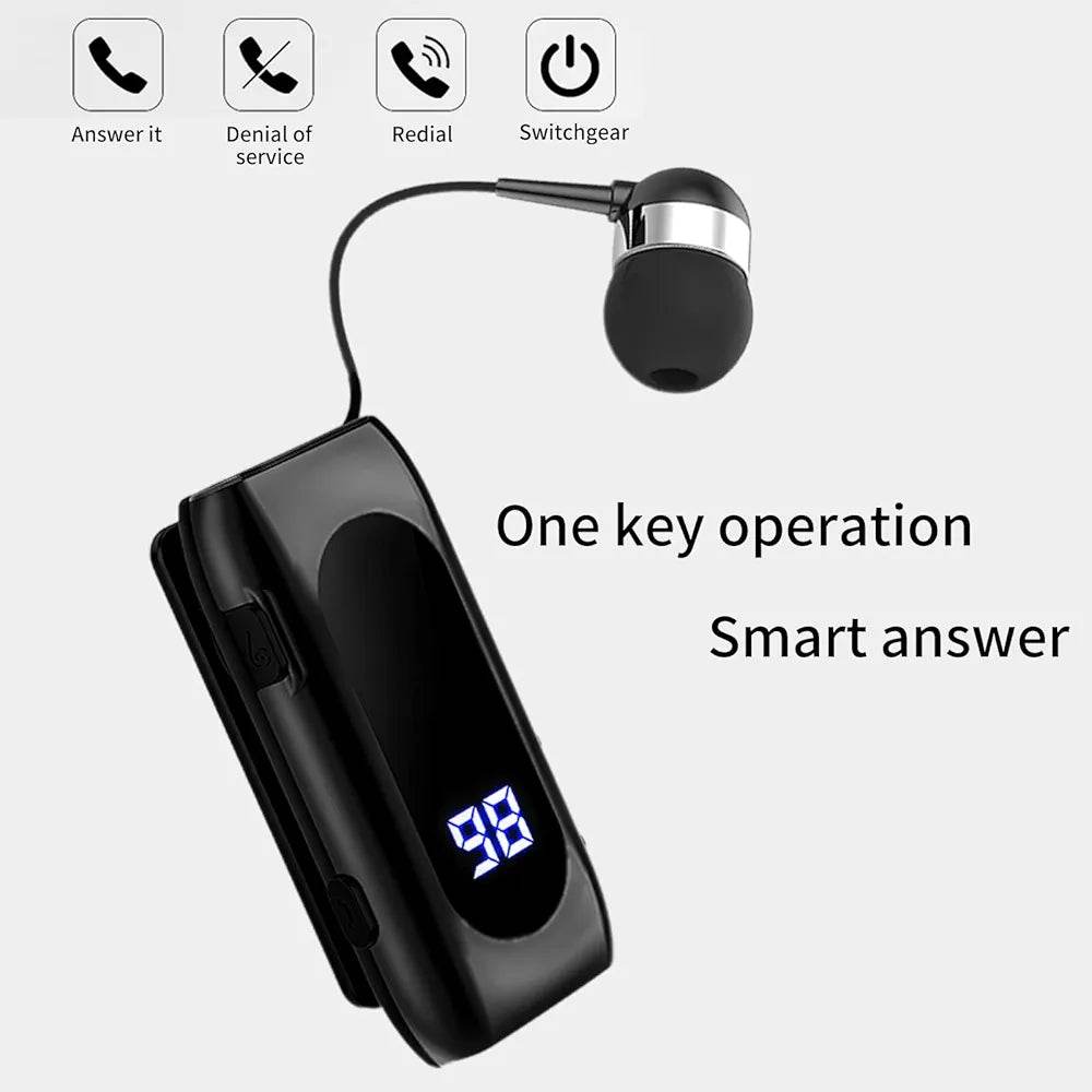 Makaralı tek kulaklık mikrofonlu led göstergeli 20saat konuşma süreli stereo bluetooth kulaklık - B3B - KolayMagza