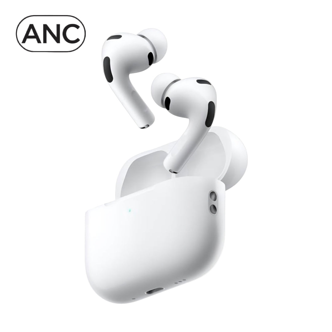 سماعات أذن أبل إيربودز برو 3، مزودة بتقنية إلغاء الضوضاء النشطة (ANC) وميكروفون، مع وسادات أذن داخلية تعمل باللمس، وبلوتوث - B3M