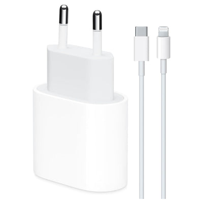 مجموعة شاحن محول USBC بقوة 20 وات من Apple وكابل USBC Lightning PD بطول 1 متر