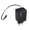 65W Uzayabilir Kablolu Super Fast Charger Çift Girişli Hızlı Şarj Cihazı - Güvenli ve Anti-Statik Koruma Adaptörü