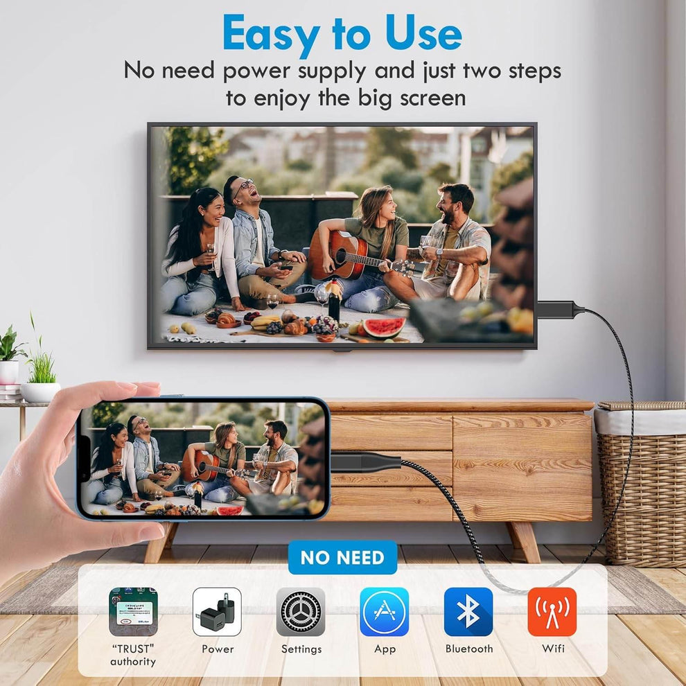 محول شاشة التلفزيون HDMI - كابل توصيل HDMI يدعم دقة 4K و 1080P، ويتميز بنقل البيانات السريع