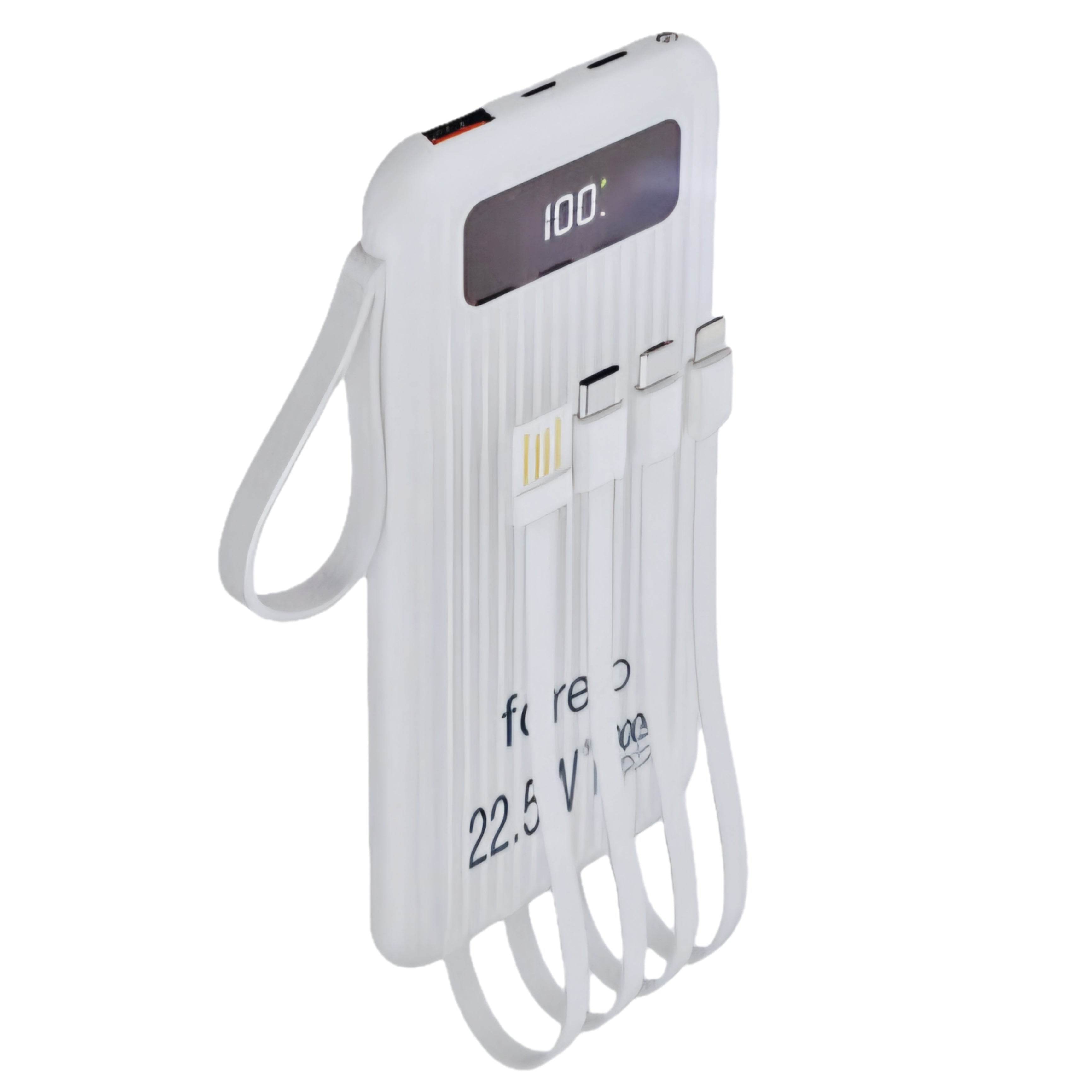 10.000 mah dahili kablolu, led göstergeli 22,5w hızlı şarj destekli taşınabilir powerbank kx-110 - P1G - KolayMagza