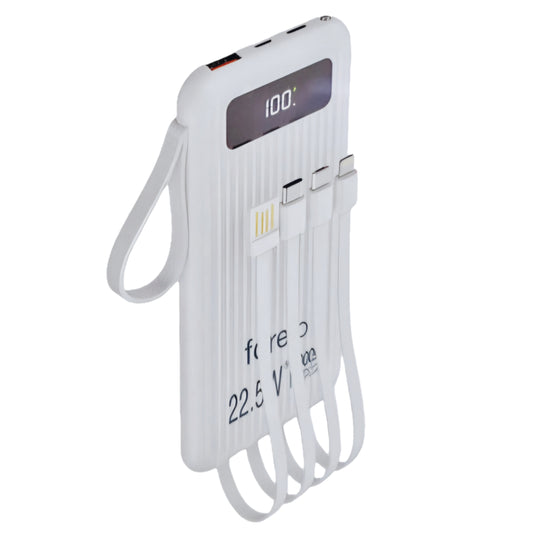 Portable power bank kx-110 with 10,000 mAh internal cable, LED indicator, 22.5W fast charging support - P1G