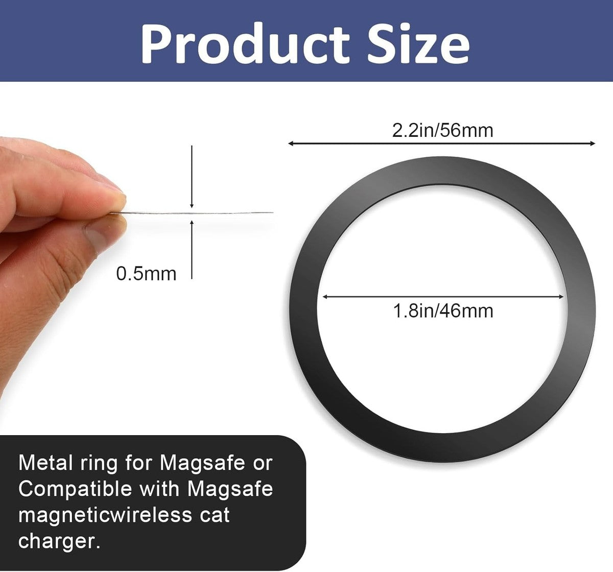 ( 5 adet ) Magsafe Özellikli Yapışkanlı Silikon Halka Magnet - Kablosuz Şarj Uyumlu Mıknatıslı Ring