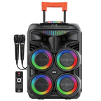 Wgy-8888 4x8 inç taşınabilir bluetooth hoparlör – ekstra bas, dahili amfi, mikrofonlu ve rgb ışıklı - H2K - KolayMagza KM Technology