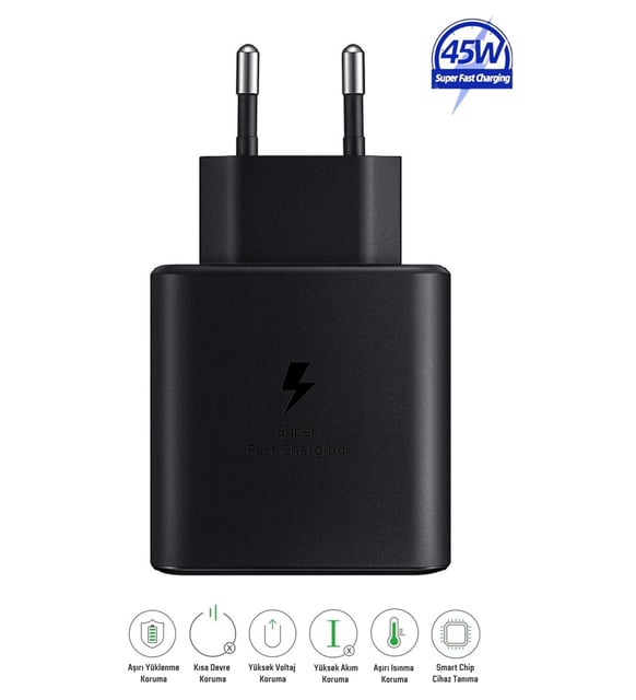 Samsng 45w typec çıkışlı android uyumlu süper hızlı destekli şarj adaptör başlığı - S1K - KolayMagza