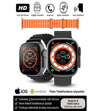 T800 Ultra 49mm 1.99” Screen Smartwatch – Dual Strap, iOS &amp; Android Compatible - A2B