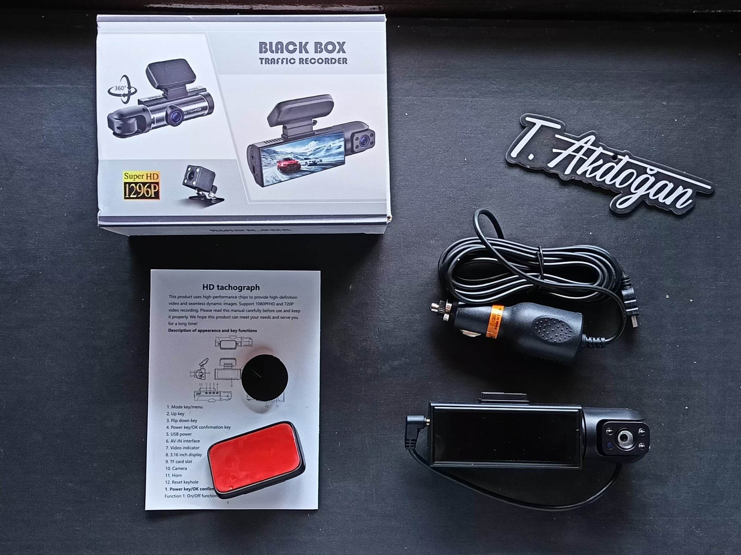 Dash kamera 1296p araç içi ve dışı 360 derece kayıt edici black box - G2M - KolayMagza