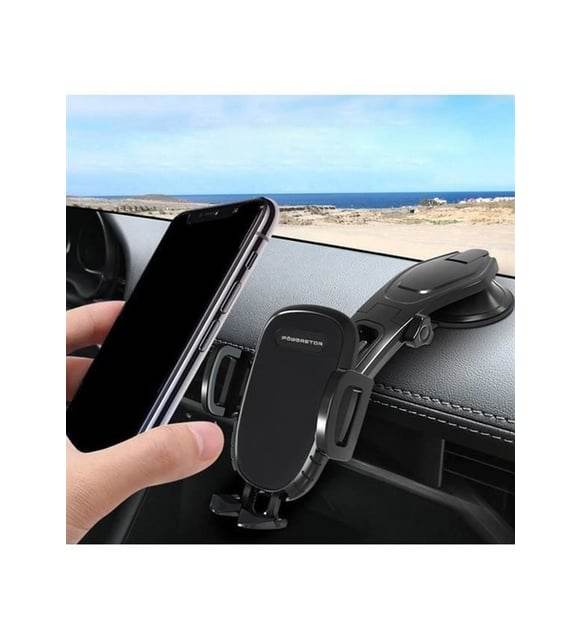 Torpidoya koyulan vakumlu 360 derece ve yükseklik ayarlanabilir araç içi telefon tutucu - R1N - KolayMagza