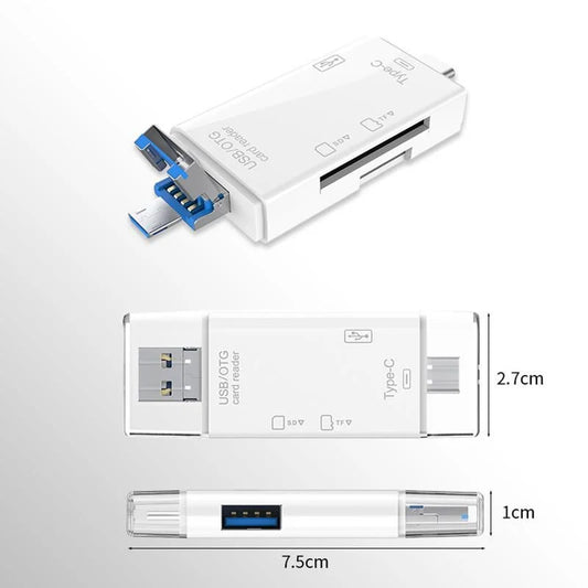 USB/OTG Hub Type-C - PC ve Akıllı Telefon Uyumlu, Çok Fonksiyonlu Kart Okuyucu Adaptör YD-40