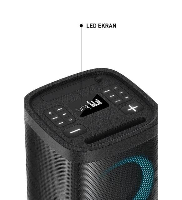 D18 speaker – 6,5 inç güçlü ses, mikrofonlu bluetooth hoparlör - H2B - KolayMagza