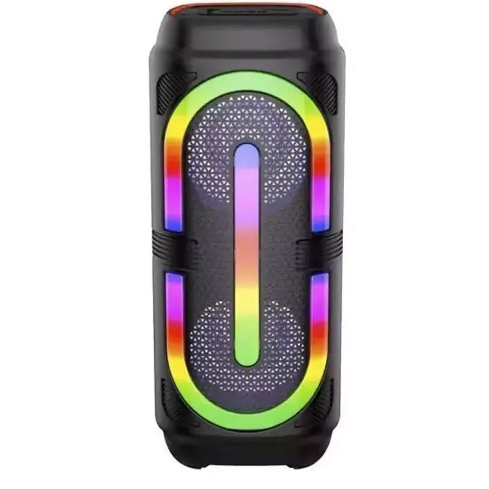 Greatnice GTS-2132 Siyah Mikrofonlu RGB LED Işıklı Taşınabilir Bluetooth Hoparlör Parti Speaker SANTRAL HAN
