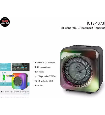 GTS 1373 Bluetooth Speaker | Wireless, Loud Karaoke and Party Speaker with RGB Light - H2O