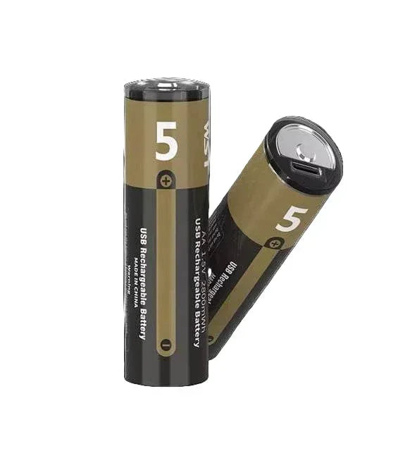 (İNCE boyut) USB Type-C Şarjlı AA Pil 1,5V | 1000+ Kez Şarj Edilebilir Lityum Pil | Kalem Pil - G6Y - KolayMagza KM Technology