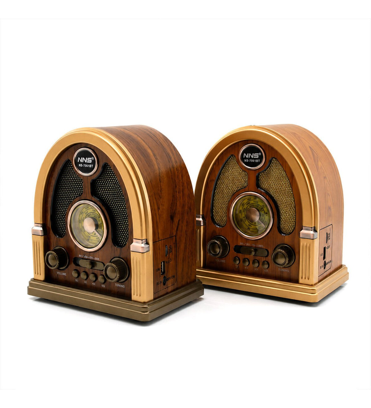 NNS NS-7061BT Nostaljik Görünümlü Bluetooth Şarjlı Retro Radyo Tastech