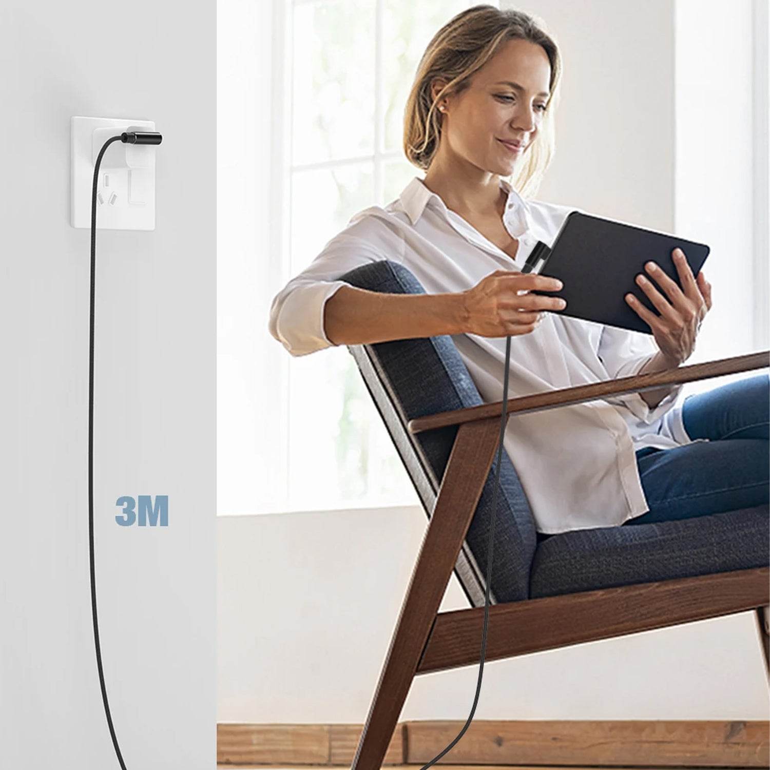 3 metre usb Lightning 2,4A hızlı veri aktarım ve şarj kablosu - S1T - KolayMagza