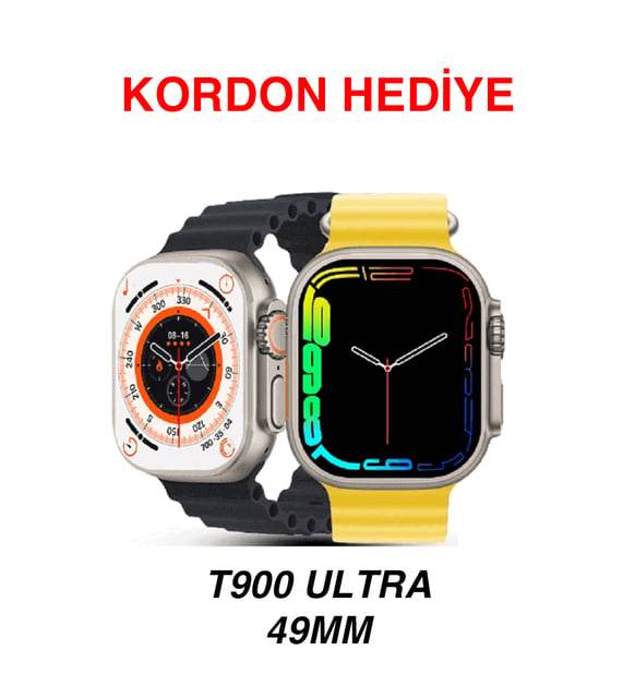 T900 ultra 49mm 2.09” ekranlı akıllı saat – çift kordon, ios & android uyumlu - A1Z - KolayMagza