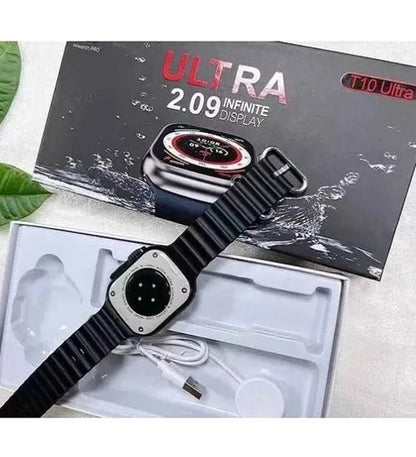 ساعة T10 Ultra الذكية بشاشة 2.09 بوصة مقاس 49 مم - حزام مزدوج، متوافقة مع أنظمة iOS وAndroid