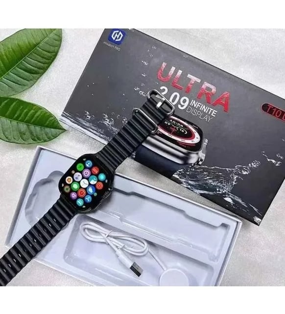 ساعة T10 Ultra الذكية بشاشة 2.09 بوصة مقاس 49 مم - حزام مزدوج، متوافقة مع أنظمة iOS وAndroid