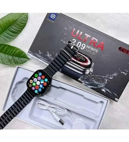 ساعة T10 Ultra الذكية بشاشة 2.09 بوصة مقاس 49 مم - حزام مزدوج، متوافقة مع أنظمة iOS وAndroid