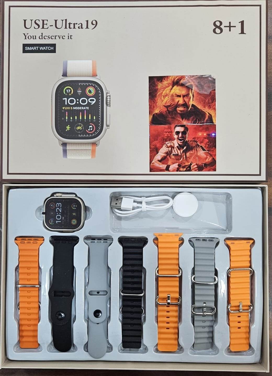 Use ultra19, 8 kordonlu ve airpods pro bluetooth kulaklıklı akıllım saat kombo - A3H - KolayMagza